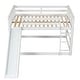 preview thumbnail 8 of 18, Full over Full Bunk Bed with Slide and Ladder in White Color, Easy Assembly