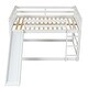 preview thumbnail 18 of 16, Full over Full Multiple Functional Bunk Bed with Slide and Ladder in Grey Color,Modern & Clean Design,No Box Spring Needed