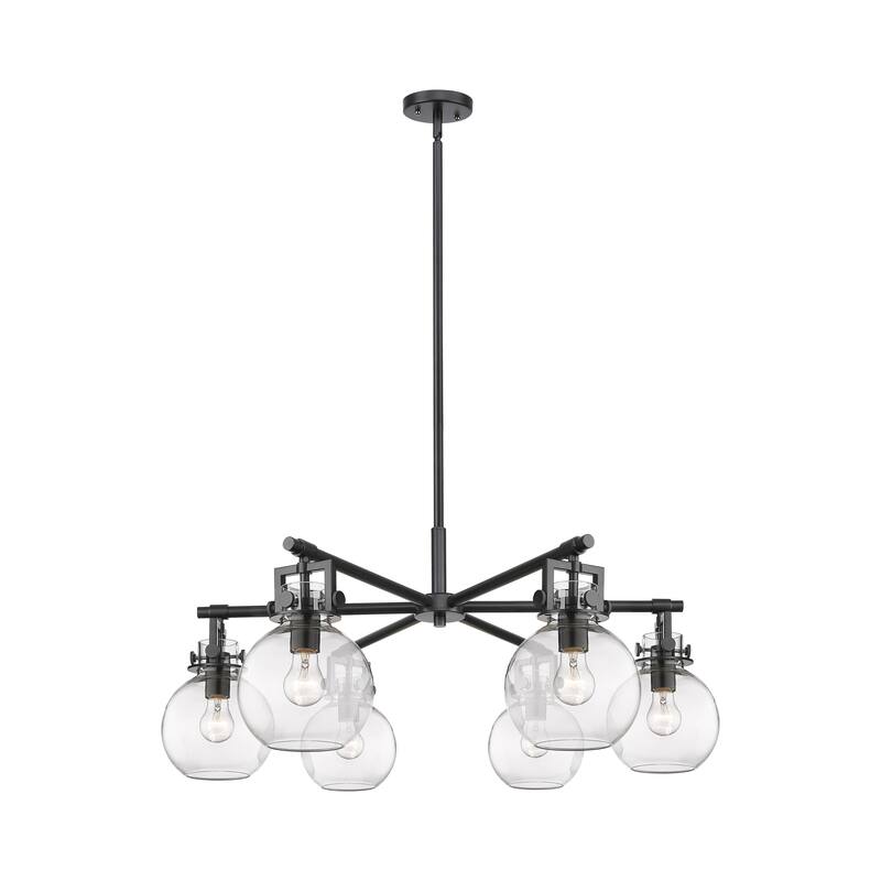 Innovations Lighting Downtown Urban - Newton Sphere - 6 Light 26" Stem Hung Chandelier