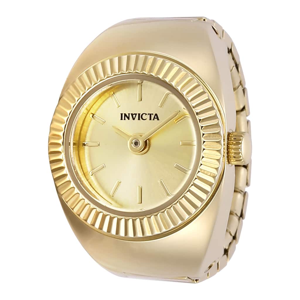 Invicta Women's 48947 Mini Ring Watch Quartz 2 Hand Gold Dial Watch
