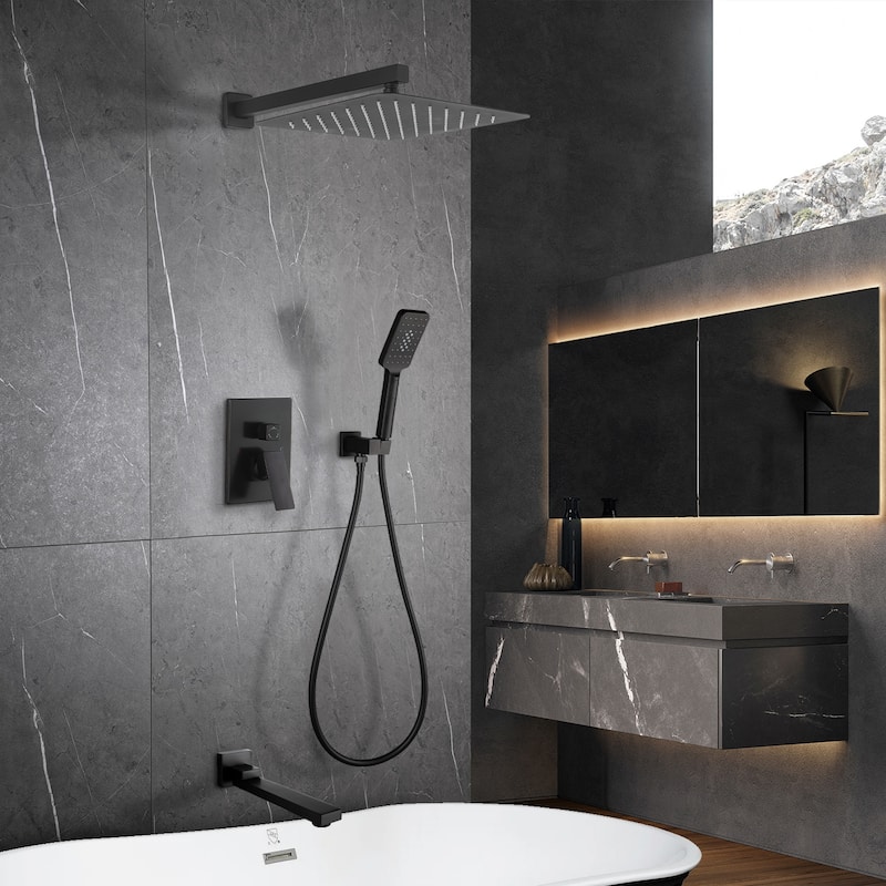 Clihome 10"Mounted Brushed Nickel Shower Faucets Set