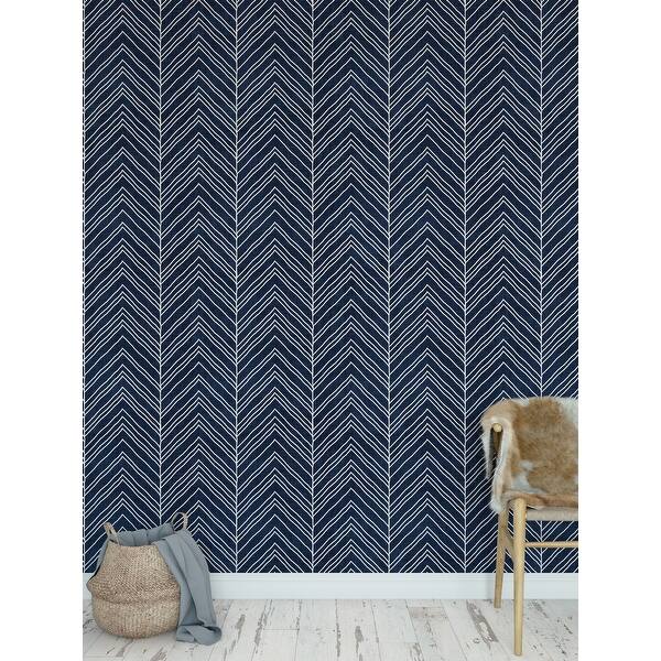 Strand Navy Peel And Stick Wallpaper By Kavka Designs 2 X 16 Overstock 31638031 Get the best deals on flocked wallpaper rolls & sheets. usd