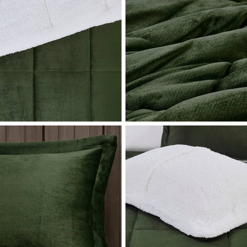 Woolrich Alton Plush to Sherpa Down Alternative Comforter Set