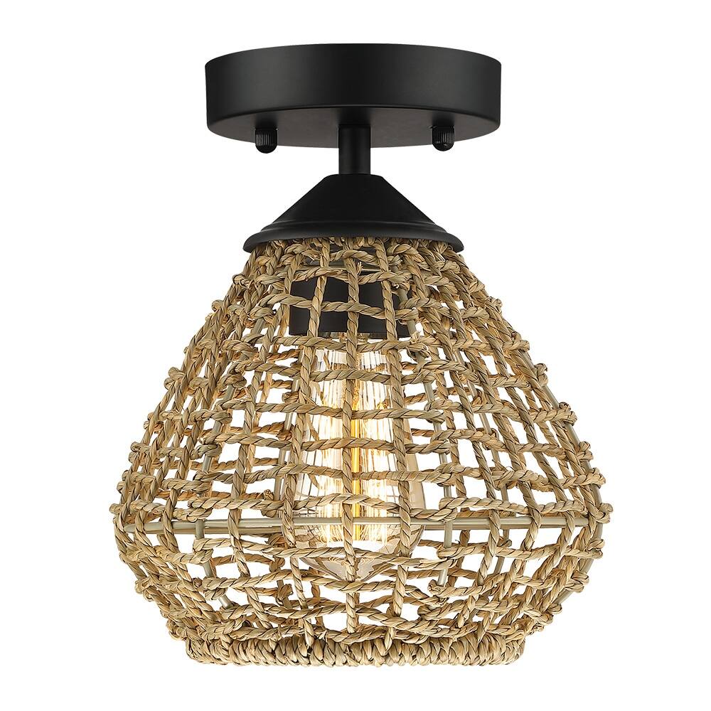 Semi-Flush - Black/Lime - 8 in. W