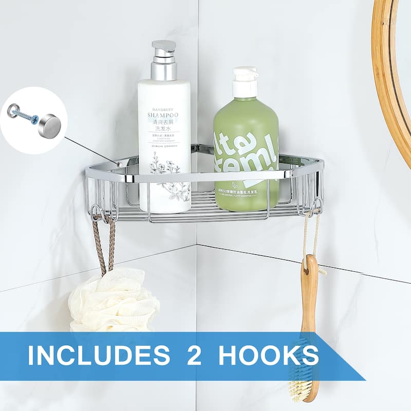 Wall Mounted Bathroom Shower Caddy Stainless Steel Shelf Basket