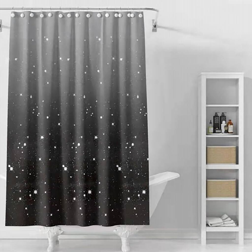 Black Shower Curtain Liner, 4G PEVA Shower Liner, 72 x 72 Inches