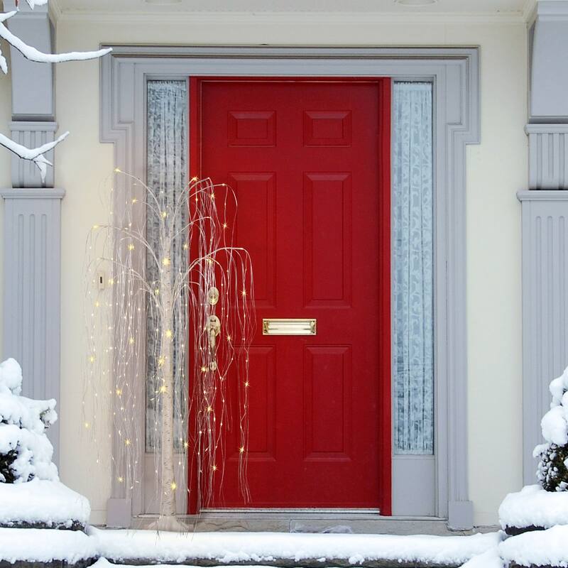 Pre-lit Willow Artificial Christmas Tree - 5’ - Warm White LED Lights - 5 Foot