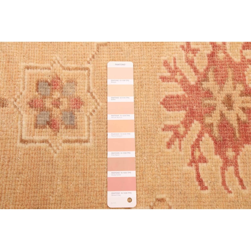 ECARPETGALLERY Hand-knotted Peshawar Oushak Light Copper Wool Rug - 3'7 x 22'6