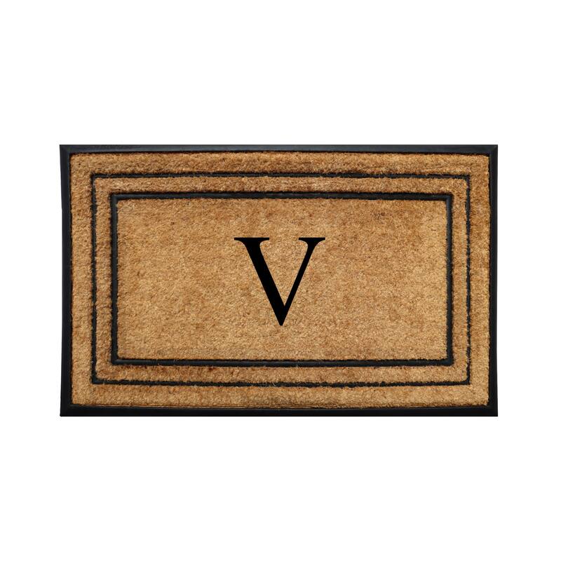 A1HC Natural Coir & Rubber Door Mat, Heavy Duty, Dirt Trapping, Long-Lasting Entrance Doormats,Thick & Durable Outdoor Entry Mat - 18" X 32" - V