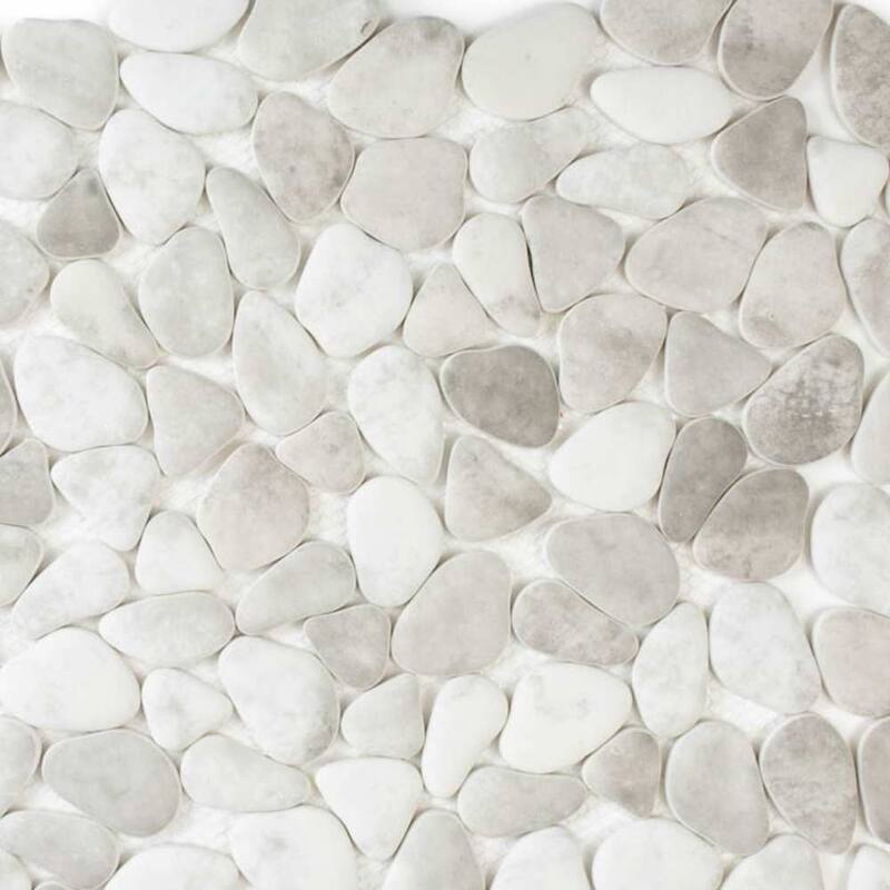 Huron Rock 12x12 Matte Glass Pebble Mosaic Tile - Floor, Wall, Backsplash