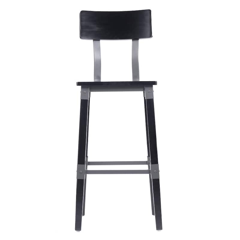 2 Pack Commercial Grade Rustic Industrial Style Wood Dining Barstool