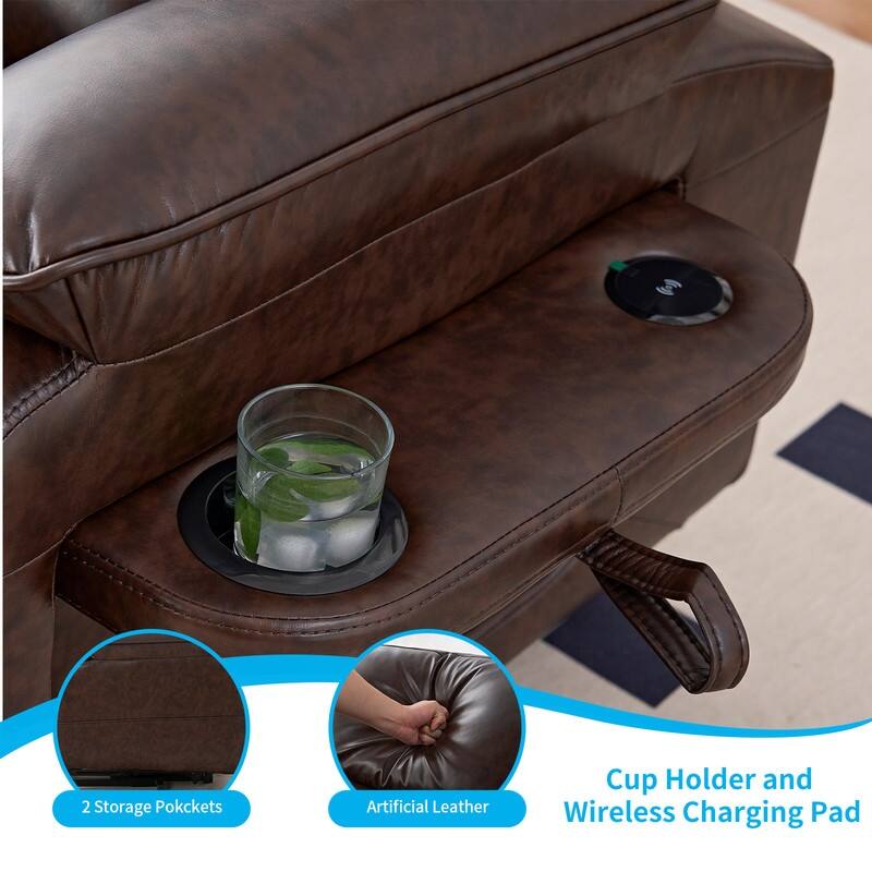 Mixoy Power Lift Recliners Chair with Vibration Massage Heating,8 Points MessageRecling Degrees,Storage,Cup Holder