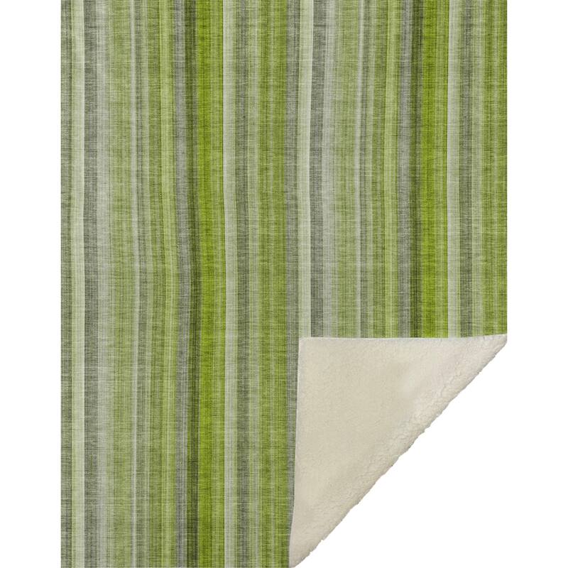 Premium Machine Washable Contemporary Stripe Sherpa Throw Blanket