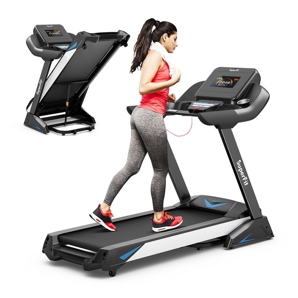 SuperFit 4.75HP Electric Folding Treadmill W APP Auto Incline