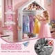 preview thumbnail 16 of 18, Gymax Kids Dress Up Storage w/ Mirror Roofed Wardrobe Closet w/ Open