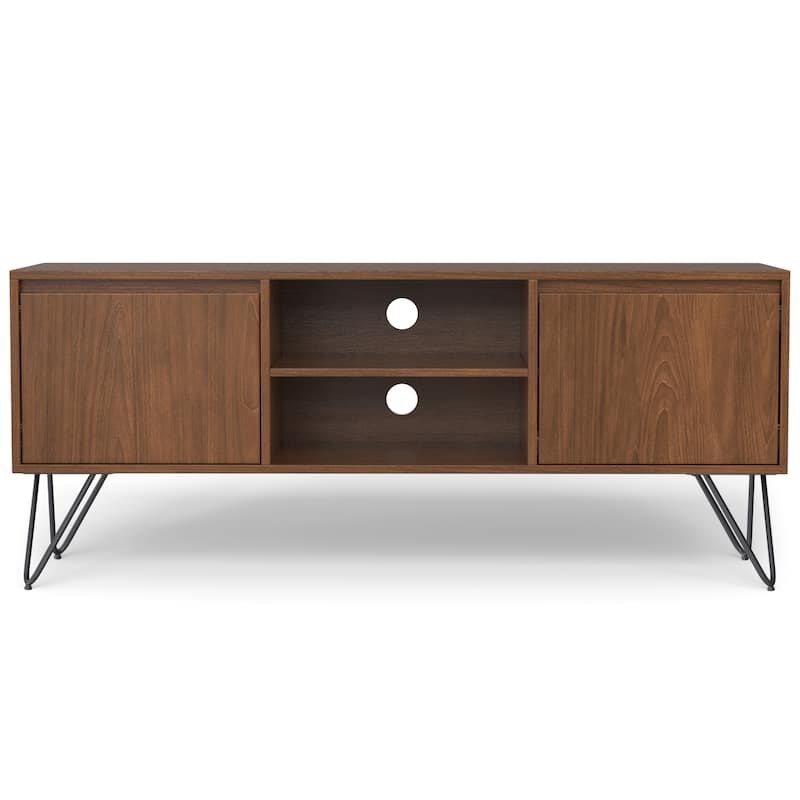 WYNDENHALL Moreno 60 inch Wide Industrial TV Media Stand For TVs up to 65 inches - 60"w x 18"d x 25" h