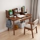 preview thumbnail 3 of 17, Kids Desk and Chair Set, Wooden Student Study Desk Writing Desk Brown