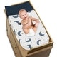 preview thumbnail 3 of 4, Moon and Star Collection Boy or Girl Changing Pad Cover - Navy Blue and Gold Watercolor Celestial Sky