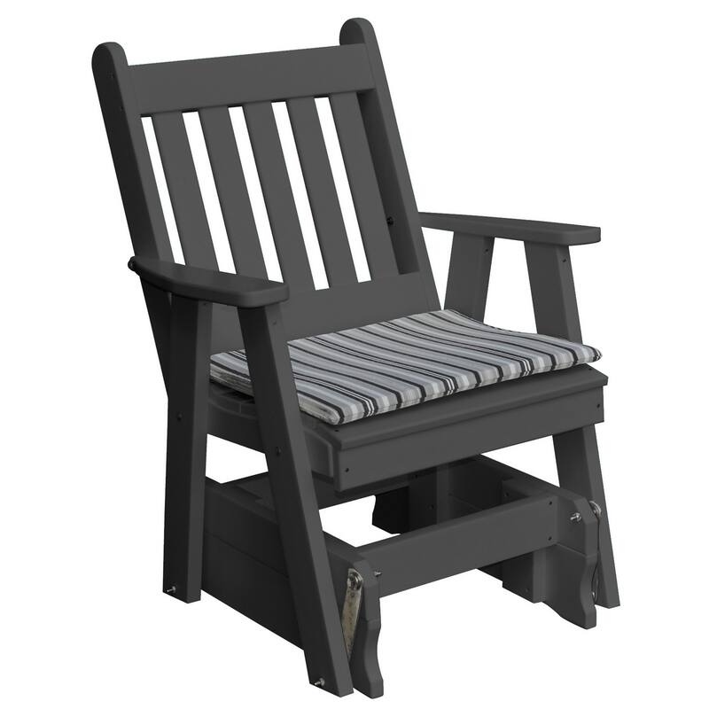 Poly Traditional English Gliding Chair - Dark Gray
