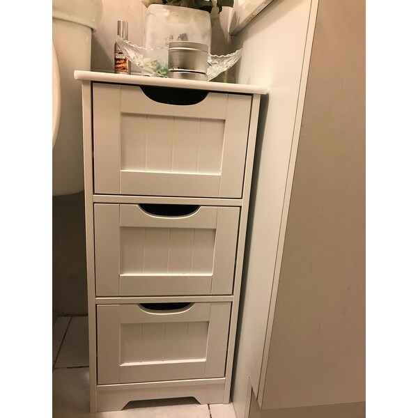Bathroom Floor Cabinet 3-Drawer Wooden Storage Side Organizer - Bed Bath &  Beyond - 30609006
