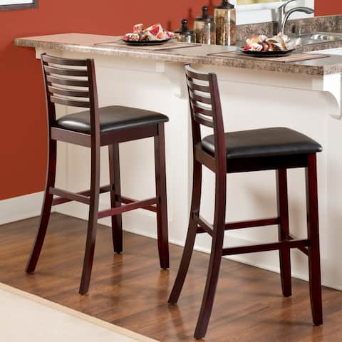 The Gray Barn Pitchfork Espresso Ladder Back Bar Stool