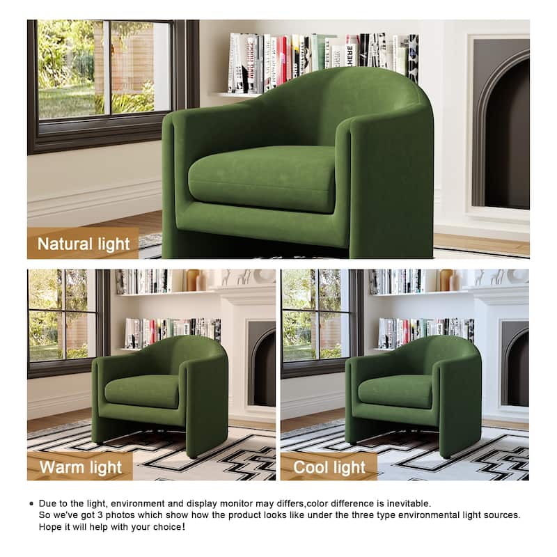 Modern Upholstered Barrel Accent Chair