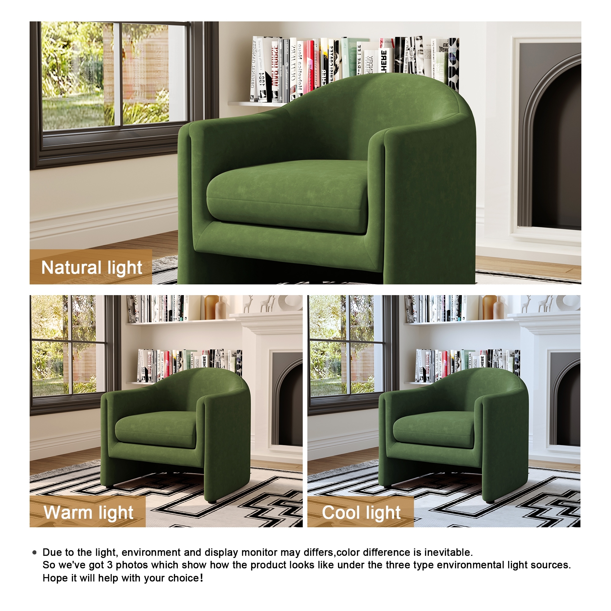 Modern Barrel Upholstered Accent Chair