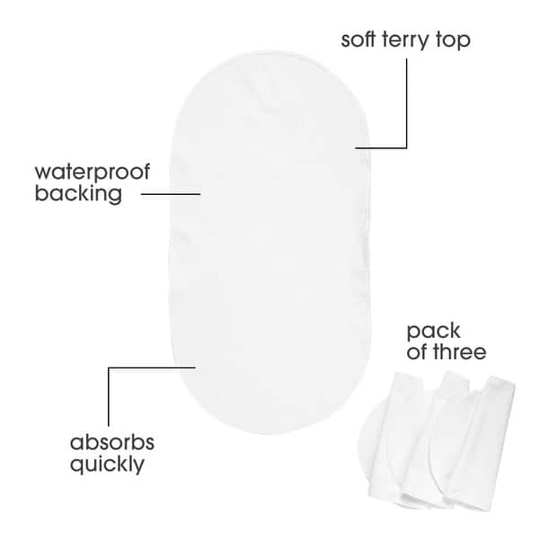 Boppy Changing Pad Waterproof Liners - 3 Pack - White