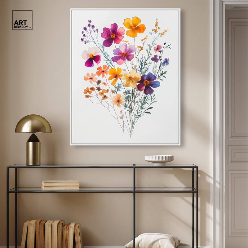 Watercolor Wildflower Canvas by Art Remedy