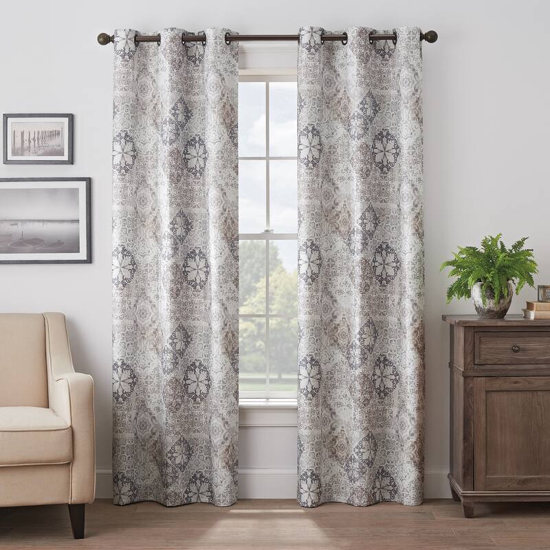 Eclipse Martina Medallion Absolute Zero Max Blackout Window Panel - 63 Inches - Taupe