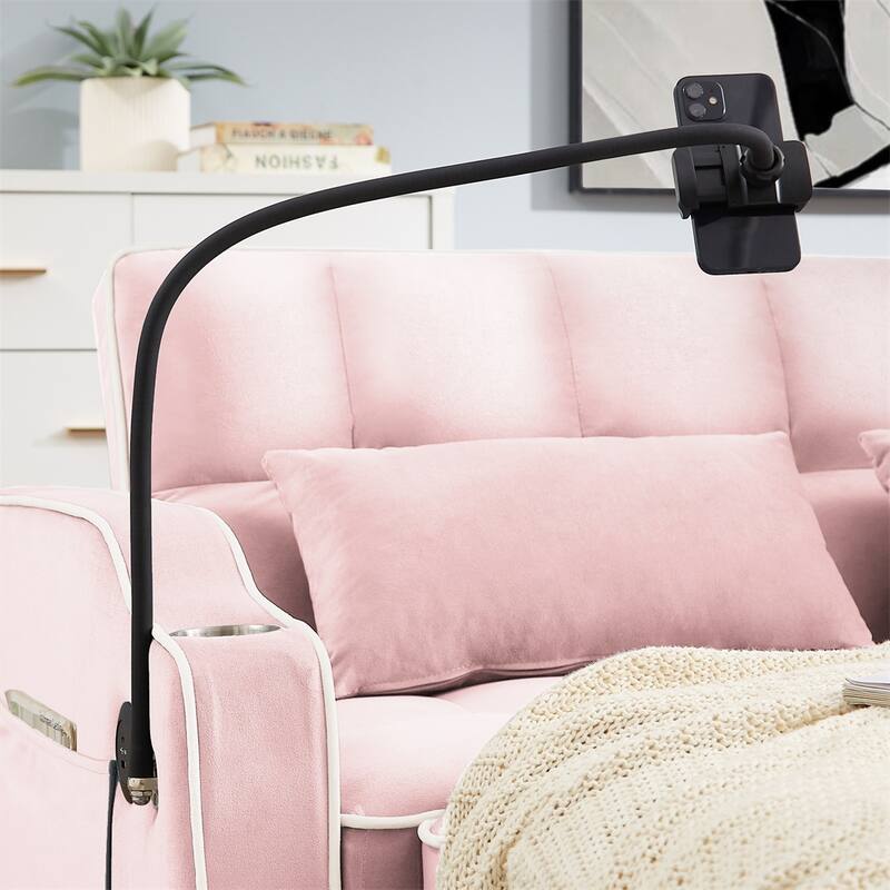 Versatile Foldable Sofa Bed in 3 Lengths,Adjustable Back w/ USB