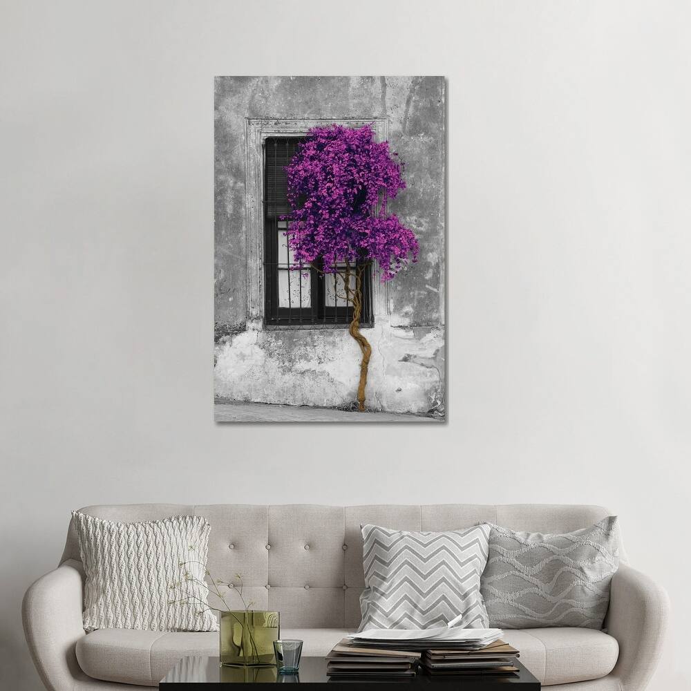 iCanvas "Tree in Front of Window Purple Pop" Canvas Print