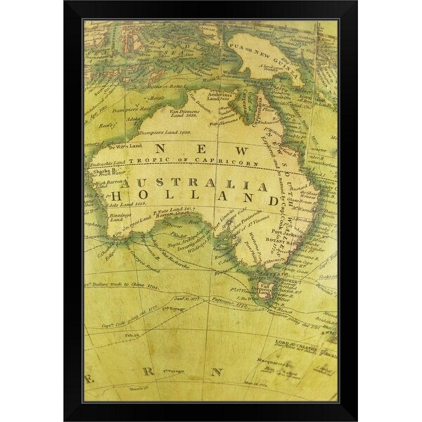 "Map of Australia" Black Framed Print