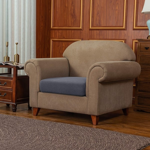 slide 2 of 67, Subrtex Stretch Armchair Cushion Cover Textured Grid Furniture Covers Gray