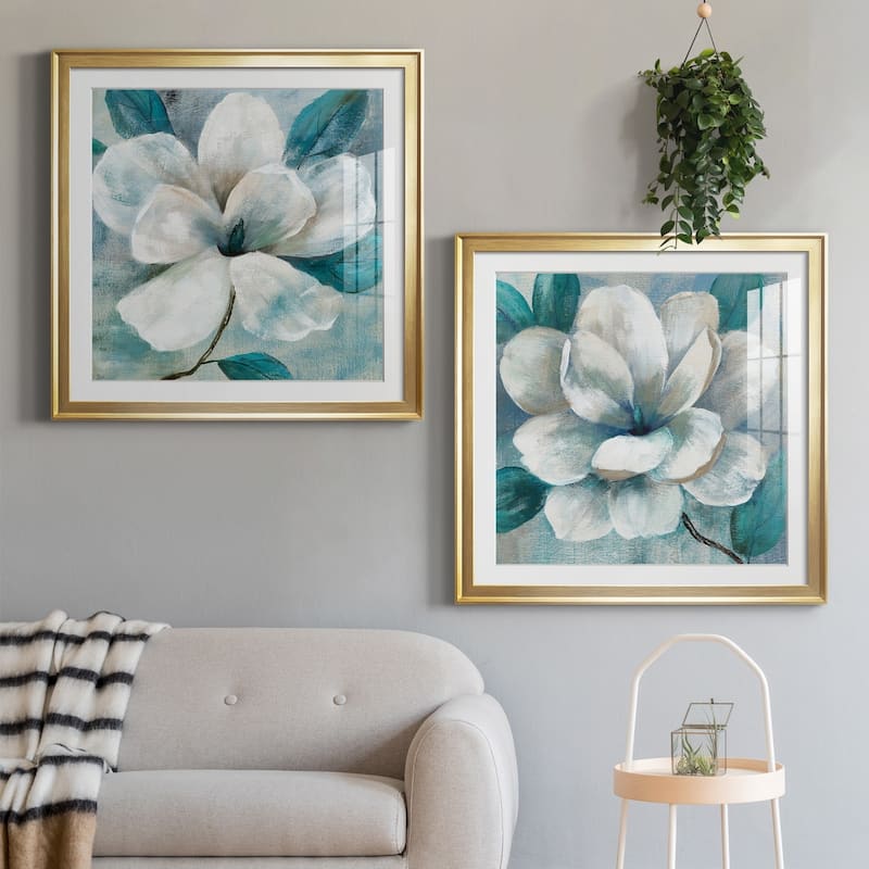 Teal Magnolia I Premium Framed Print - Ready to Hang