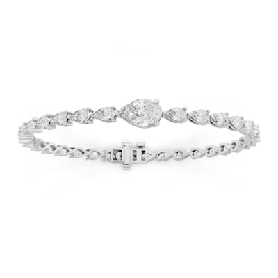 Auriya 14K Gold Pear-shaped Lab Grown Diamond Fashion Bracelet 5 2/5 ct. tw. (E-F VS)