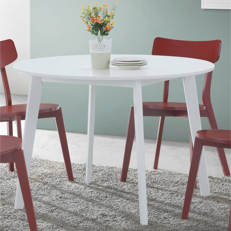 Contemporary White Round Dining Table,only 1 PC dining table