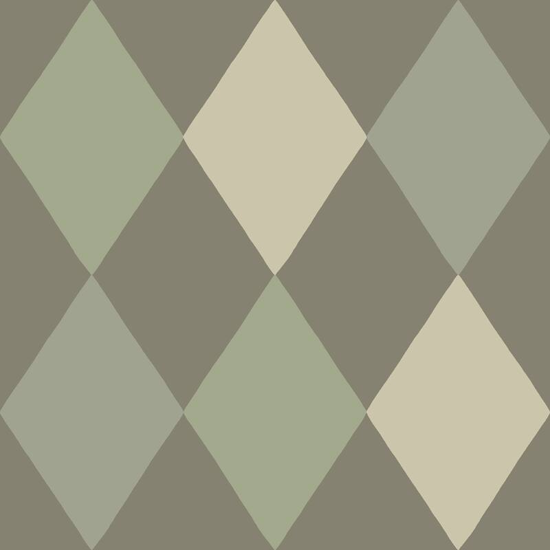 A-Street Prints Kalas Olive Diamond Wallpaper