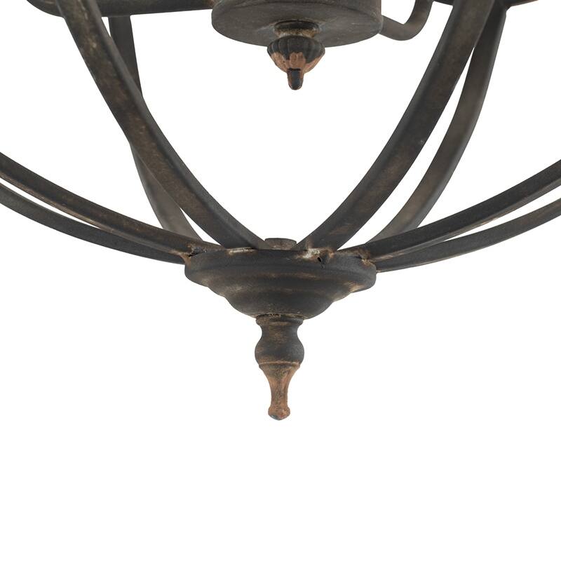 4 - Light Metal Chandelier, Hanging Light Fixture with Adjustable Chain for Kitchen Dining Room Foyer Entryway,Bulb Not Included