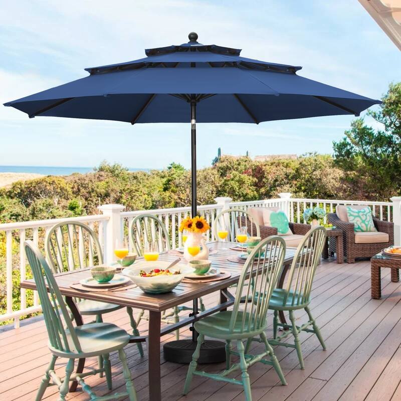 Ainfox 10ft Patio Umbrella 3-tier Outdoor Umbrella Without Base