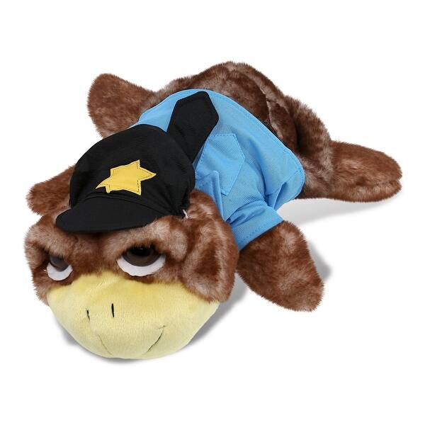 DolliBu Large Brown Sea Turtle Police Officer Plush with Cop Uniform ...