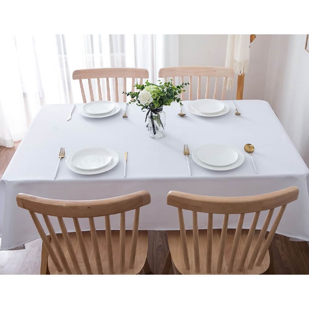 Fabstyles Hotel Solid White Cotton Tablecloth