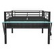 preview thumbnail 9 of 9, Black Full Size Metal Gaming Loft Bed with Desk for Kids Bedroom, Storage Bed with LED Lights and Ladder, No Box Spring Needed