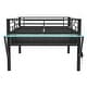 preview thumbnail 7 of 11, Functional Design Metal Loft Bed with Ladder, Guardrail, Built-in Desk, Storage Shelf and LED Light, Full, Black