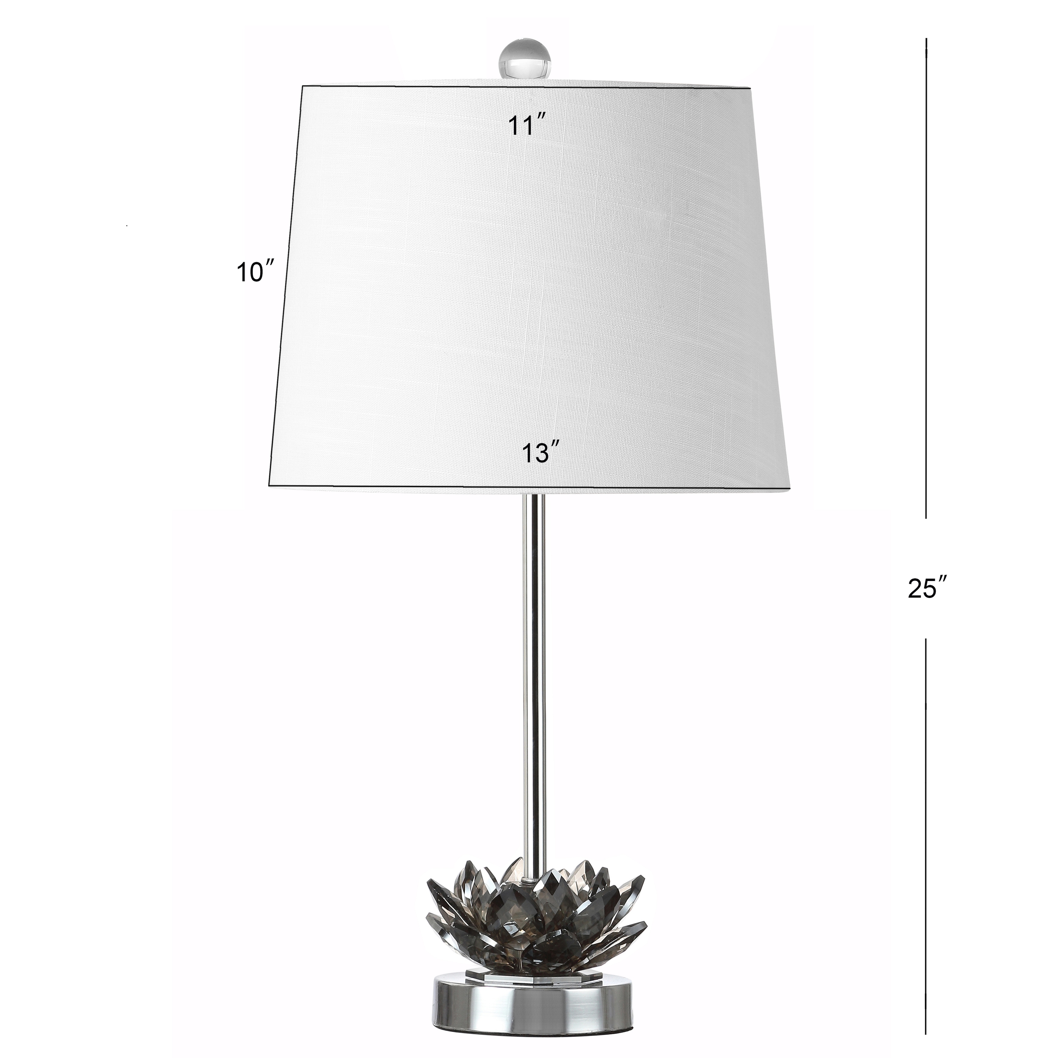 Bamboo Lotus 25 Crystal LED Table Lamp Smoke Gray Chrome by JONATHAN Y On Sale Bed Bath Beyond 35647881