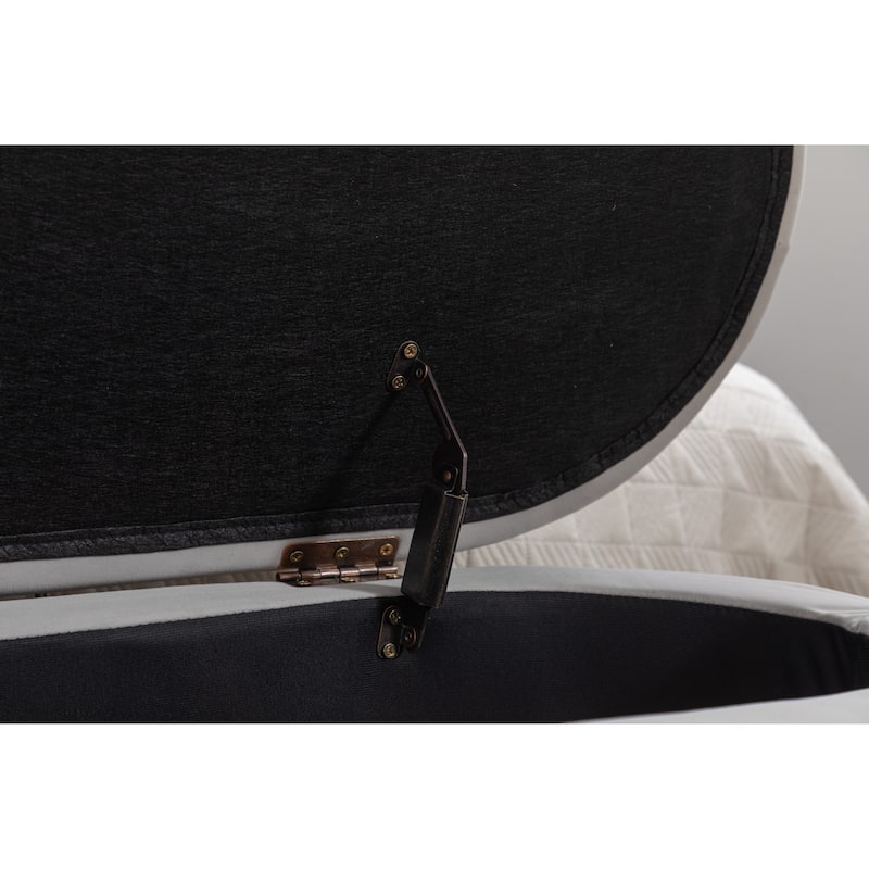 Featured Velvet Upholstered Footrest End of Bed Bench, Storage Stool Indoor Stool Casual Stool with Flipping Lid