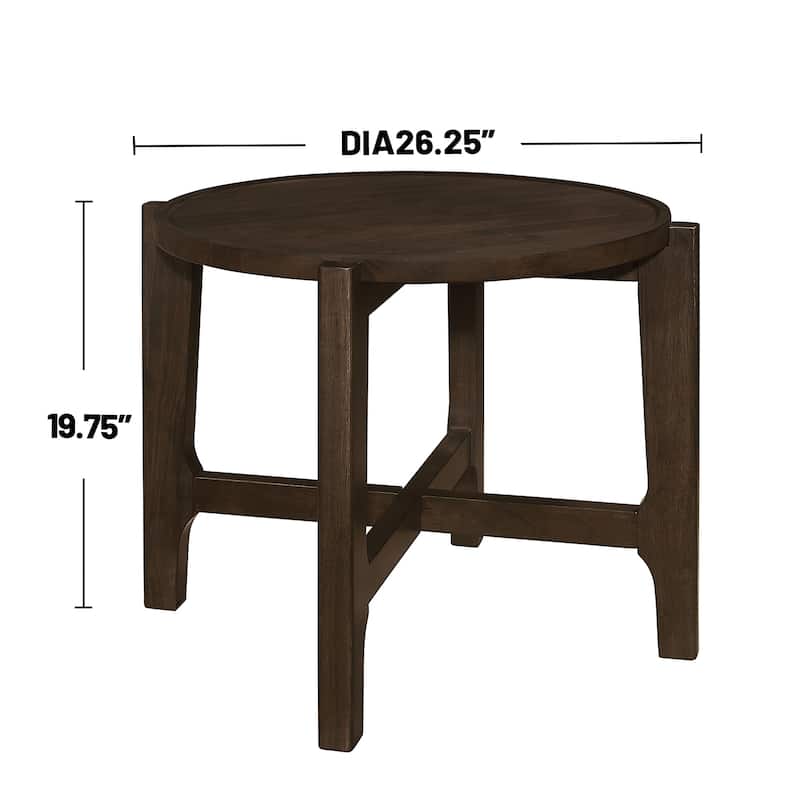 Wooden Coffee and End Table Set in Dark Brown