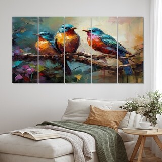 Designart "Feathered Elegance I" Animals Wall Art Prints Set - Bed Bath ...