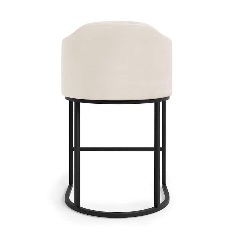 26.in Modern Set of 4 Barstool Fabric/Leather Upholstered Counter Height Stool with Metal Frame for Kitchen Island