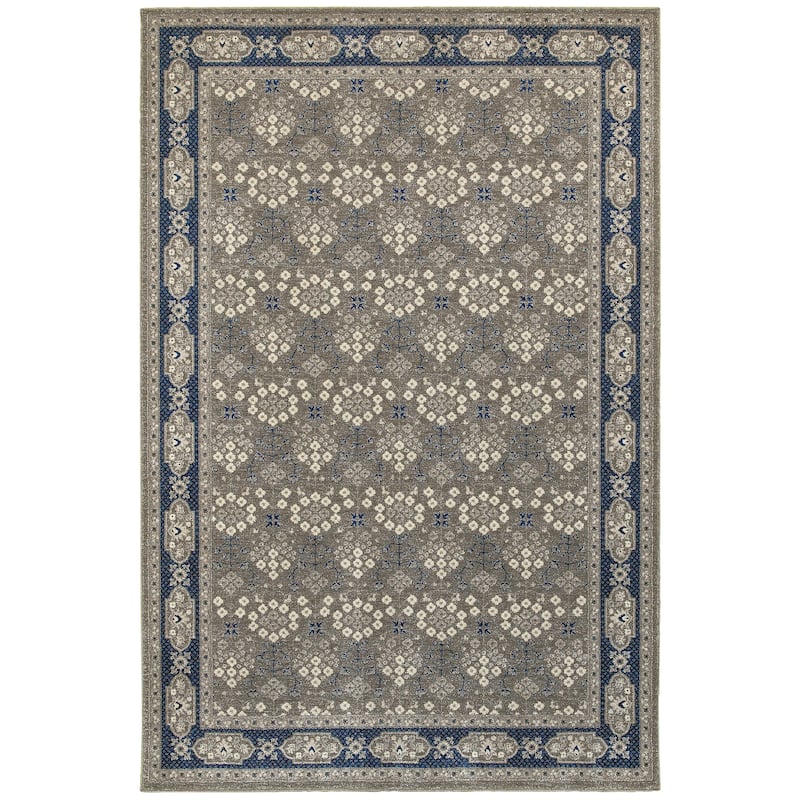 Style Haven Rothbury Classic Traditional Area Rug - 9' 10" x 12' 10" - Grey/Navy - Rectangle